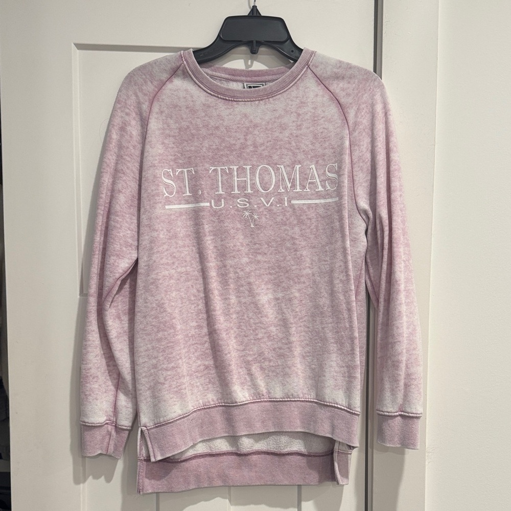 Purple White Ombré US Virgin Islands USVI Crewneck Sweatshirt, Size Small